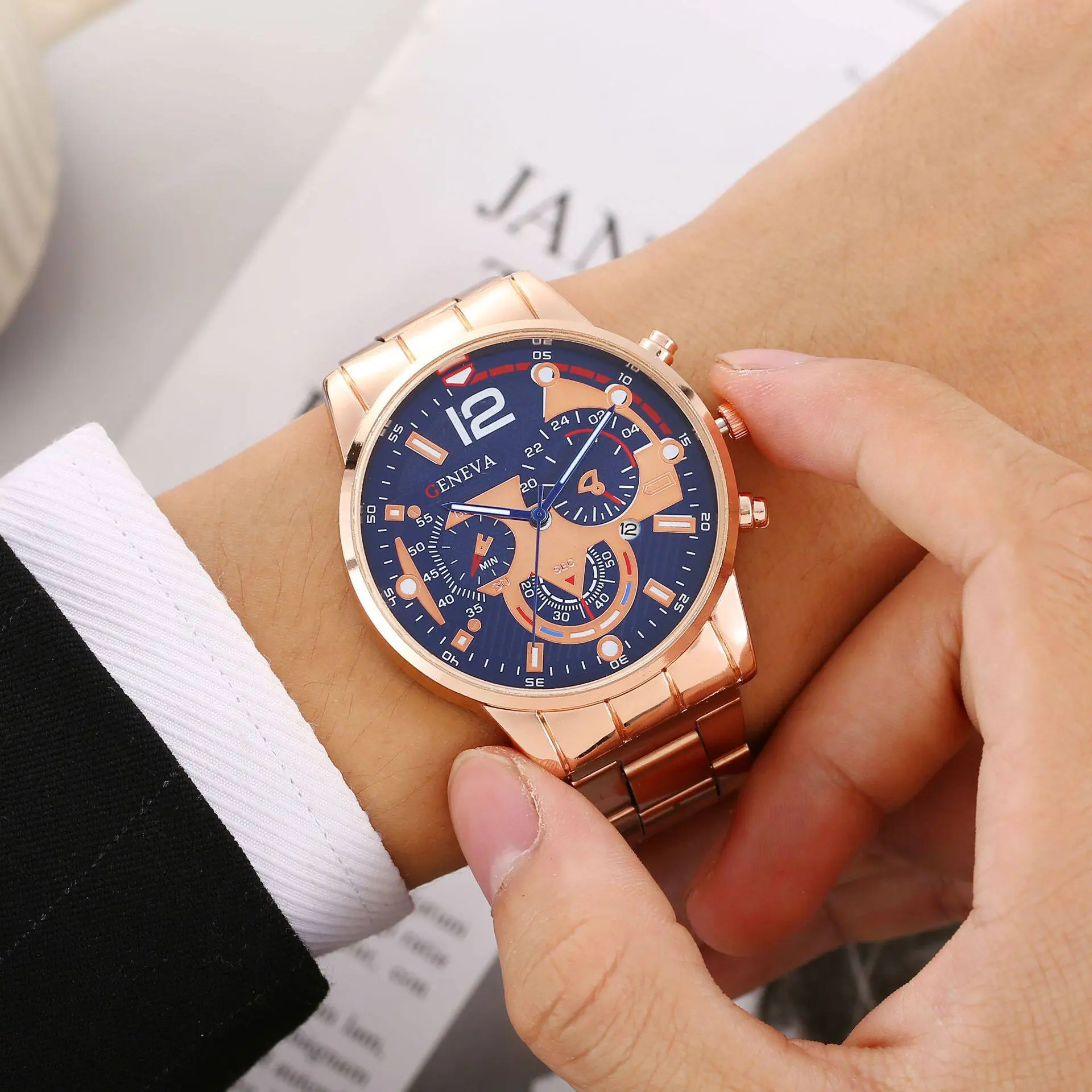 Rose gold color watch